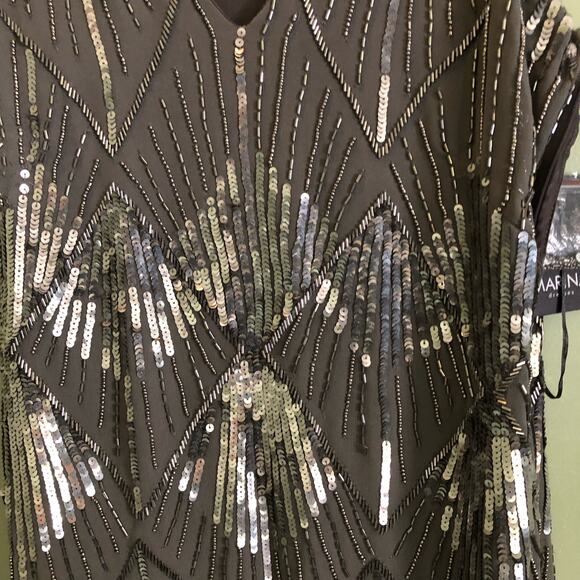 NWT Marina Dresses Modcloth Dreamy Gleaming Gatsby Dress Size 4 Gray Silver - Picture 5 of 9